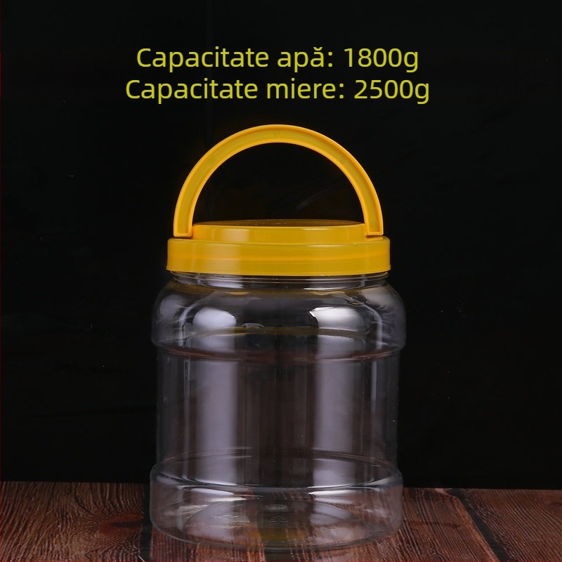 Recipient PET transparent cu gură largă pentru ambalare alimentară, imprimare offset