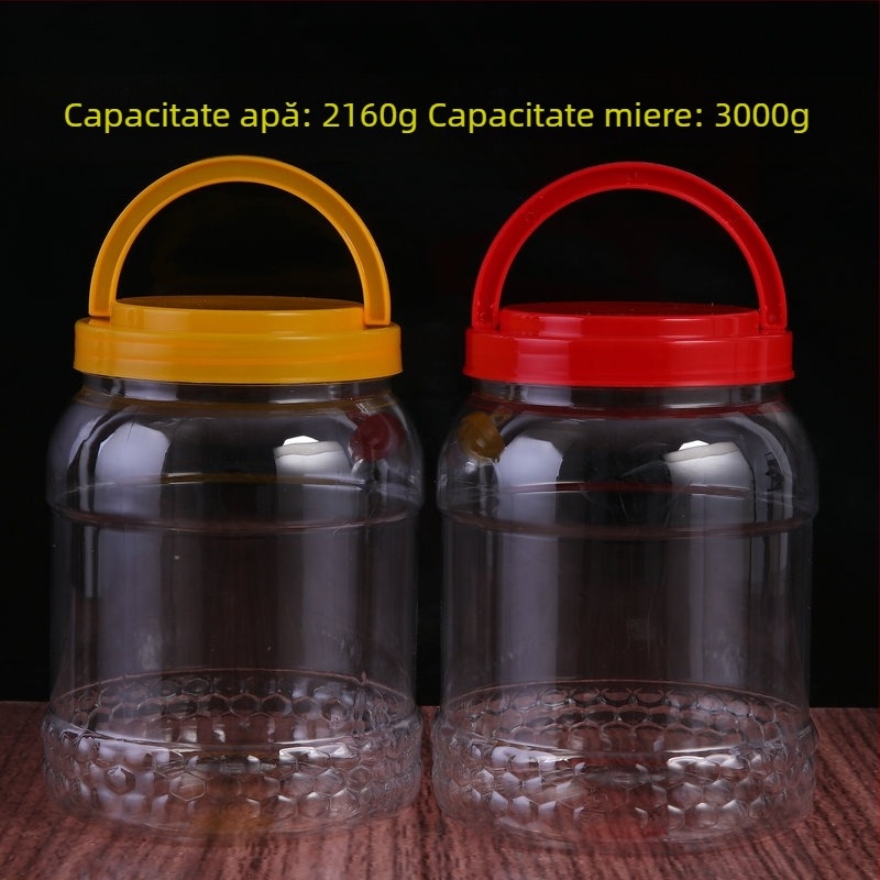 Recipient PET transparent cu gură largă pentru ambalare alimentară, imprimare offset