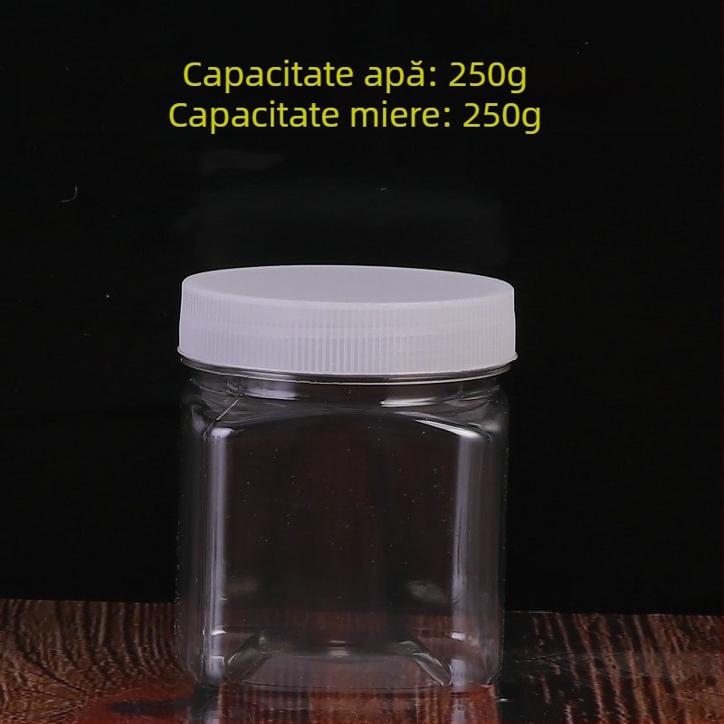 Recipient PET transparent cu gură largă pentru ambalare alimentară, imprimare offset