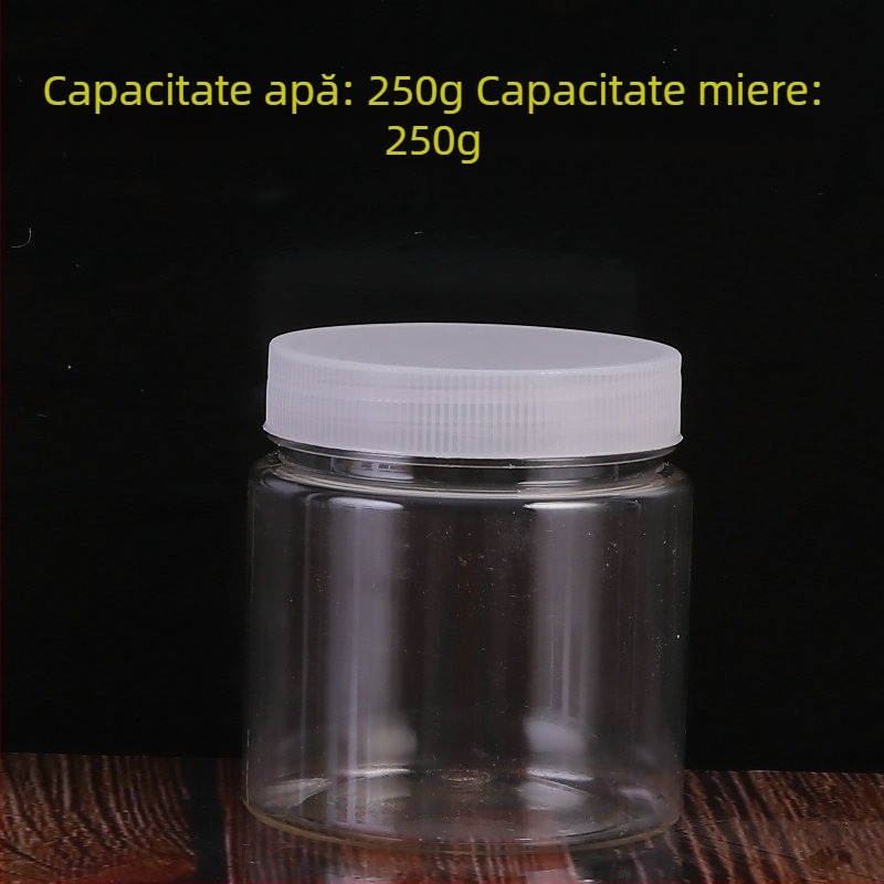 Recipient PET transparent cu gură largă pentru ambalare alimentară, imprimare offset