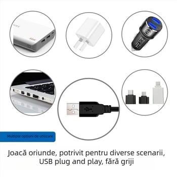 Lampa interior auto cu proiecție cer senin LED/laser, model XKD-11, alimentare USB, material: aliaj de aluminiu + ABS