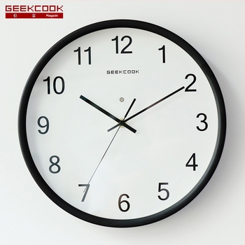 Ceas de perete din metal cu iluminare LED nocturnă, senzor vocal activat și mișcare cuarț