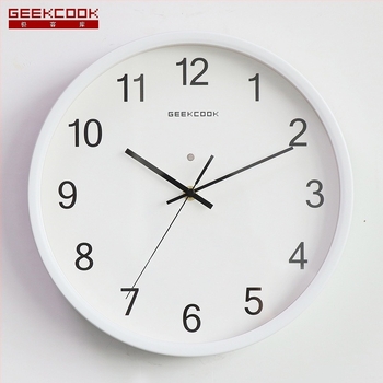 Ceas de perete din metal cu iluminare LED nocturnă, senzor vocal activat și mișcare cuarț