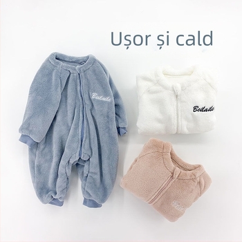 Salopetă de noapte pentru copii din Corduroy, groasă pentru iarnă, pentru nou-născuți până la 12 luni, Siguranță Clasa B, lansare primăvara 2025