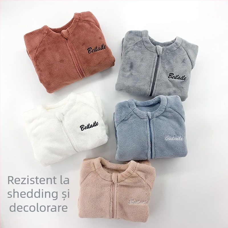 Salopetă de noapte pentru copii din Corduroy, groasă pentru iarnă, pentru nou-născuți până la 12 luni, Siguranță Clasa B, lansare primăvara 2025