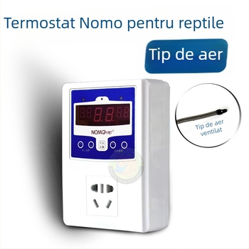 Terrarium din lemn pentru reptile, cu lampă ceramică și termostat electronic pentru controlul temperaturii