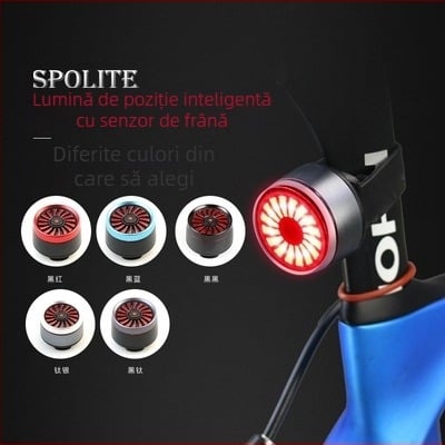 Lampa spate pentru bicicletă cu încărcare USB-C, montaj cu șurub, iluminare pentru noapte