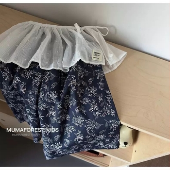 Fustă de fetiță stil prințesă din bumbac, cu curea de legare, 81–90% bumbac, pentru 1–3 ani, Primăvara 2025