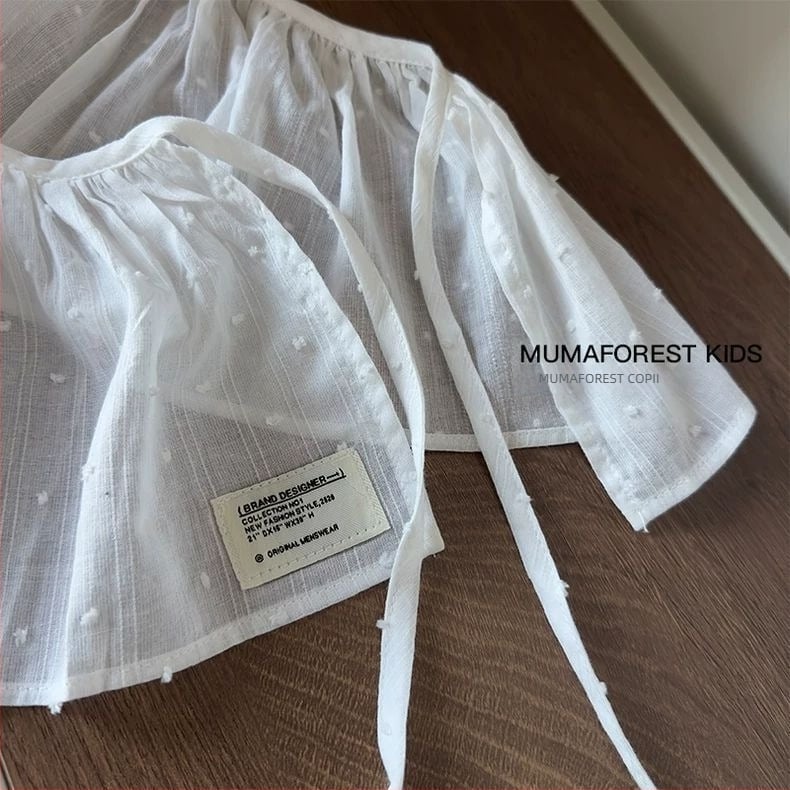 Fustă de fetiță stil prințesă din bumbac, cu curea de legare, 81–90% bumbac, pentru 1–3 ani, Primăvara 2025