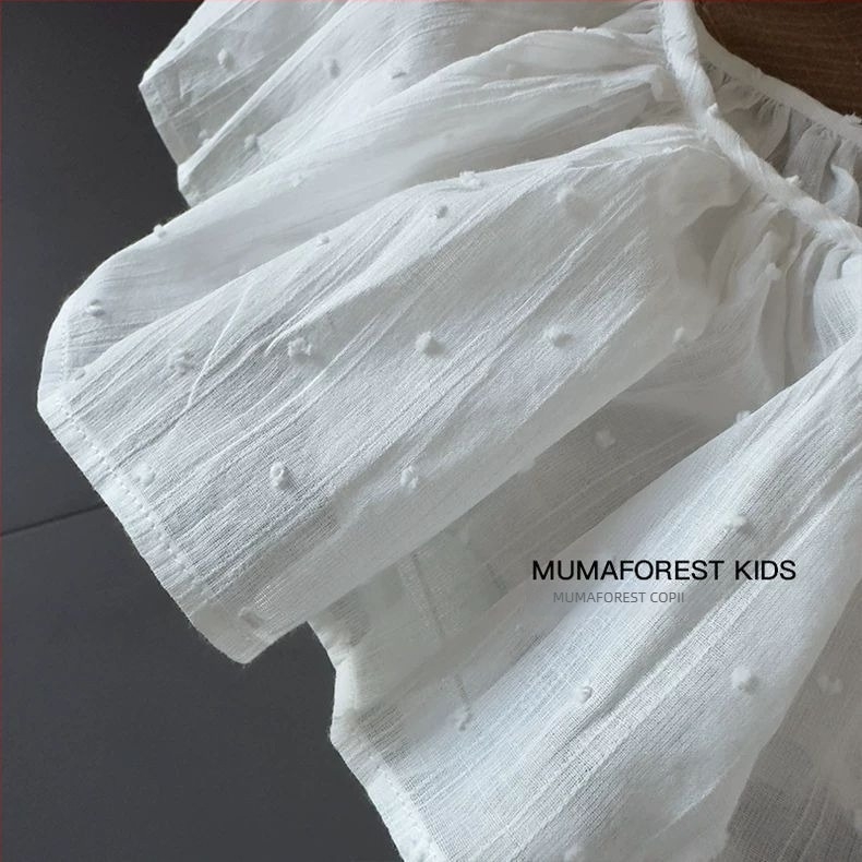 Fustă de fetiță stil prințesă din bumbac, cu curea de legare, 81–90% bumbac, pentru 1–3 ani, Primăvara 2025