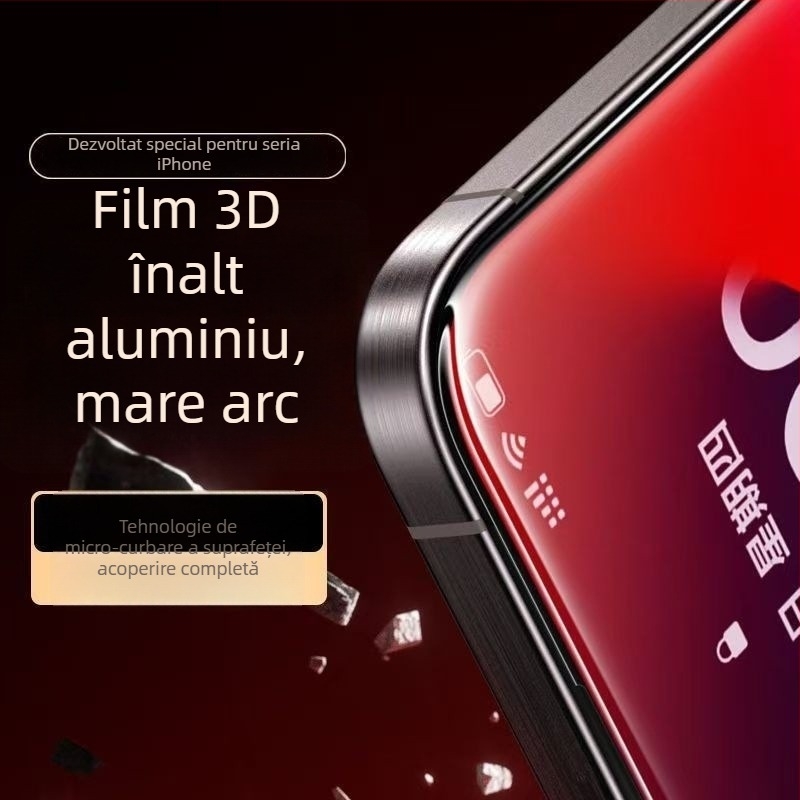 Membrane force protecție ecran din sticlă securizată — HD, rezistent la impact, ecran complet — pentru iPhone 12, 12 Pro, 13, 14