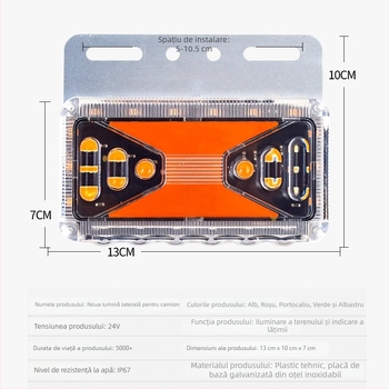 Lumină de poziție LED pentru camion/trailer 24V – impermeabilă, iluminare puternică, Edge Light, Flow Guide