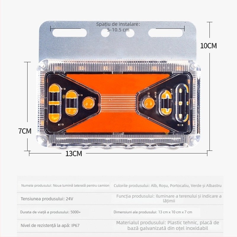 Lumină de poziție LED pentru camion/trailer 24V – impermeabilă, iluminare puternică, Edge Light, Flow Guide