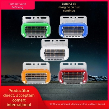 Lumină LED laterală pentru camion, cu iluminare a anvelopei, indicator de lățime și lumină de avertizare, 24V impermeabil