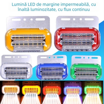 Lumină LED laterală pentru camion, cu iluminare a anvelopei, indicator de lățime și lumină de avertizare, 24V impermeabil