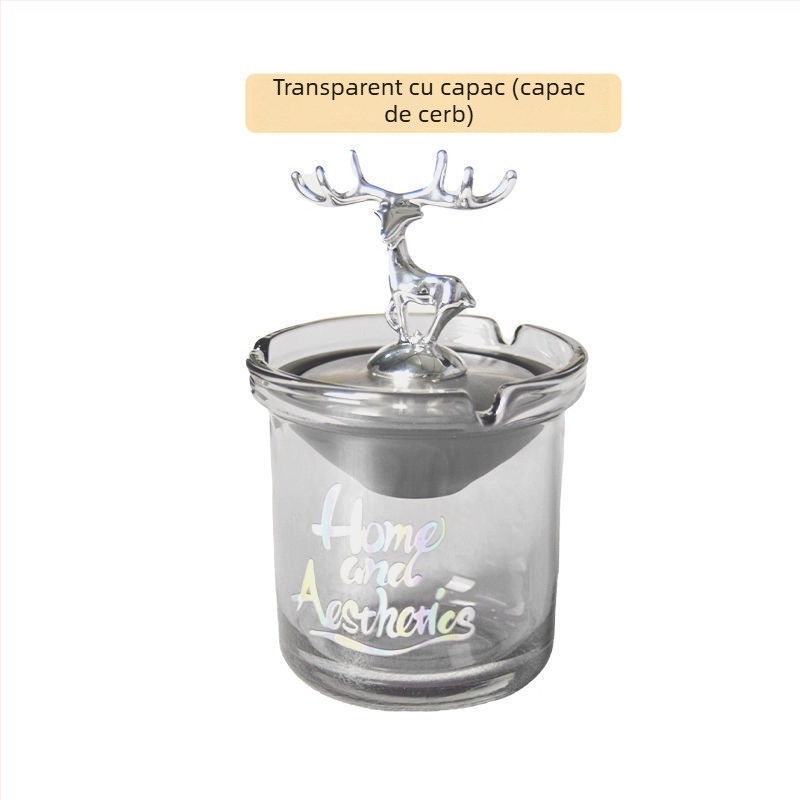 Ashtray Liuli în formă de urs, cu capac, pentru casă și birou — Material Liuli; Producție: Founding; Personalizare: Nu