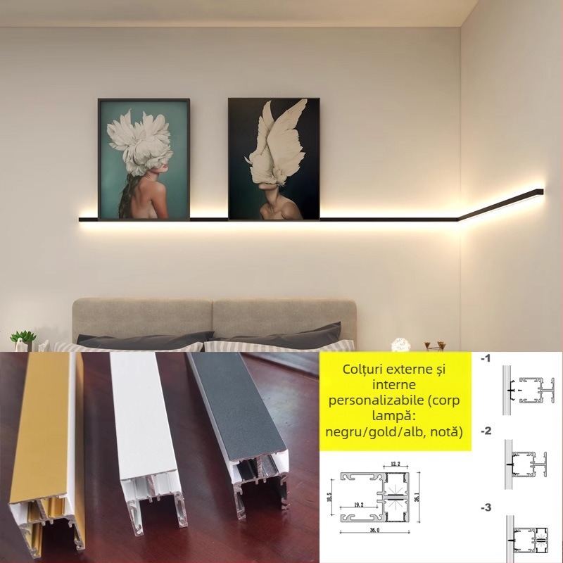 Lampa de perete LED pentru scară și hol – lampă decorativă unghi drept cu bandă LED, 111–240V