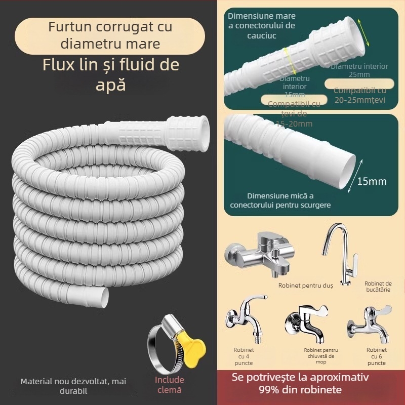 Tub extindere pentru robinet cu interfață universală și cuplă pentru duș, model SLRG; material polietilenă; presiune nominală 1; montaj pe suprafață; cuplaj din plastic
