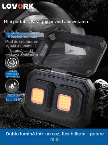 Lampă LED pentru camping cu design modular și două lămpi, lanternă de completare reîncărcabilă