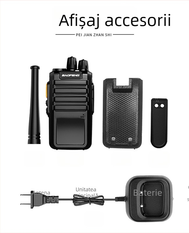 Baofeng BF-M4 walkie-talkie portabil, 5W, 400-470MHz, 16 canale, baterie de 5800mAh, standby de 22 de zile