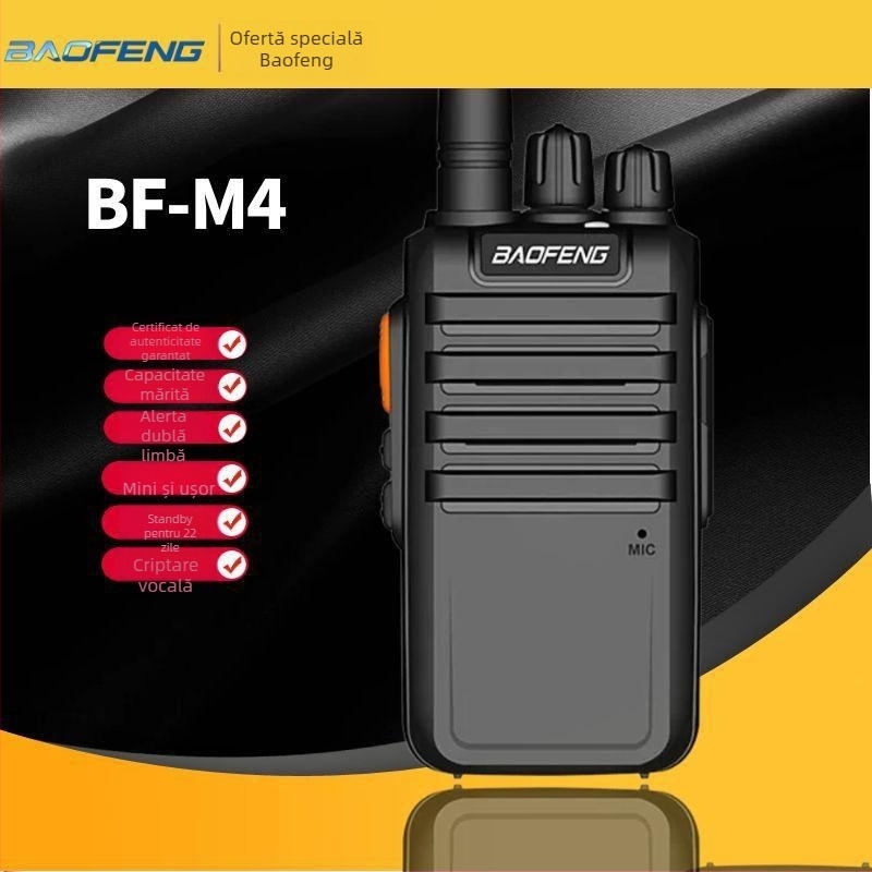 Baofeng BF-M4 walkie-talkie portabil, 5W, 400-470MHz, 16 canale, baterie de 5800mAh, standby de 22 de zile
