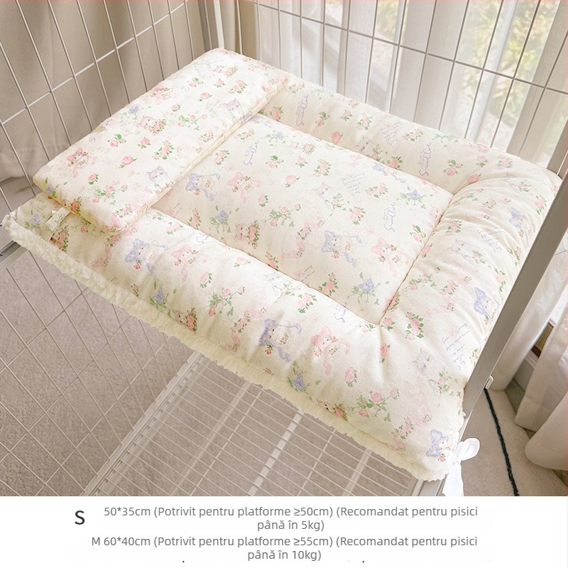 Saltea specială pentru cușca pisicii, încălzire de iarnă, cuib pentru pui și spațiu de odihnă, platformă moale, întărită pentru iarnă — Material: pluș; Origine: Germania; Marcă: Xinji; Lavabilă; Montaj liber