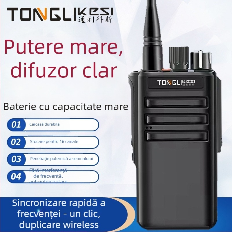 Walkie-Talkie radio portabil de înaltă putere, 16 canale, bandă 4000-470 MHz, putere 5W, rază 3–5 km, baterie Li-ion 3800 mAh