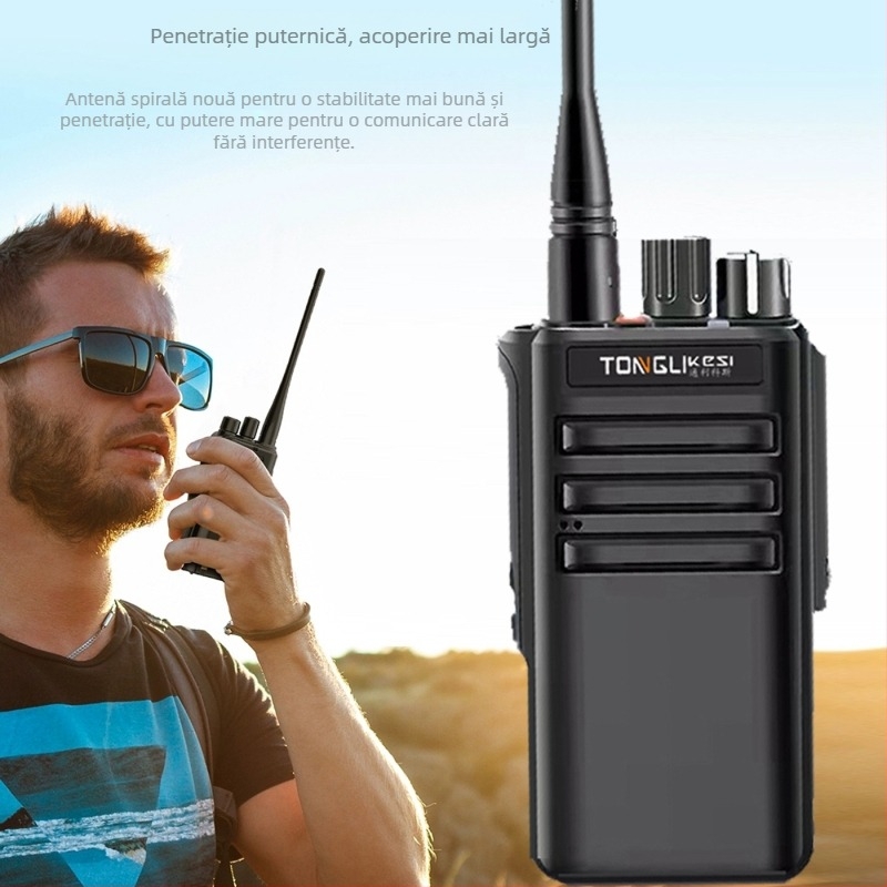 Walkie-Talkie radio portabil de înaltă putere, 16 canale, bandă 4000-470 MHz, putere 5W, rază 3–5 km, baterie Li-ion 3800 mAh