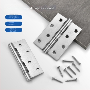 Balama din oțel inoxidabil, îngroșată, cu finisaj periat, stil modern minimalist, pentru dulapuri și uși interioare