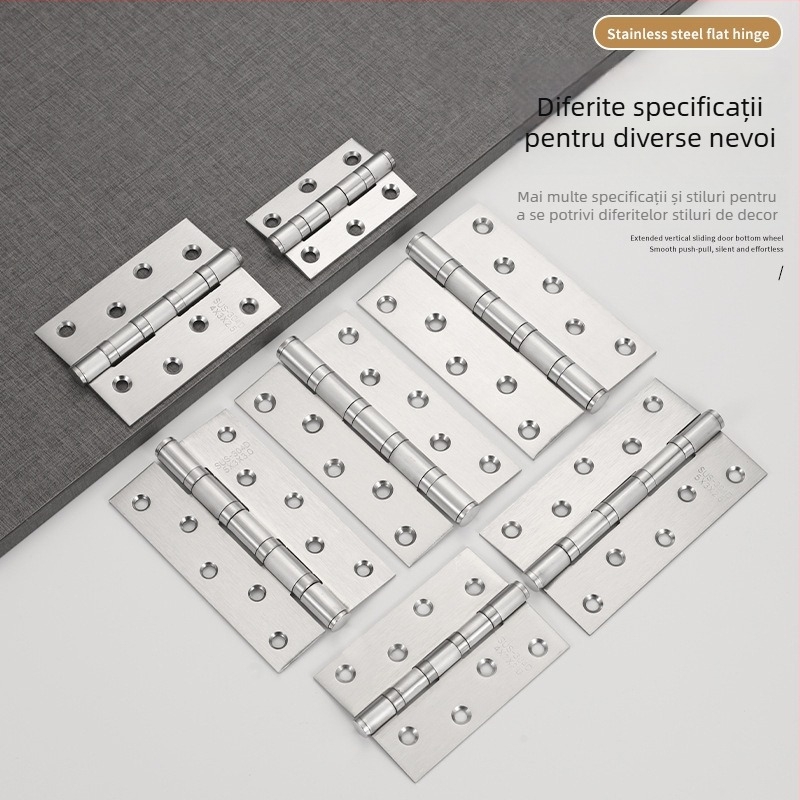 Balama din oțel inoxidabil, îngroșată, cu finisaj periat, stil modern minimalist, pentru dulapuri și uși interioare