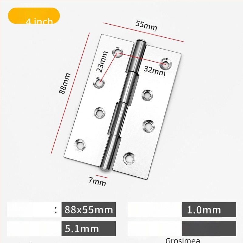 Balama din oțel inoxidabil, îngroșată, cu finisaj periat, stil modern minimalist, pentru dulapuri și uși interioare