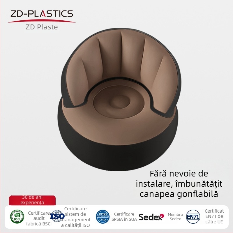 Canapea gonflabilă individuală din PVC pentru utilizare în casă, birou și exterior; portabilă; potrivită pentru bebeluși, copii și adulți; greutate 900 g