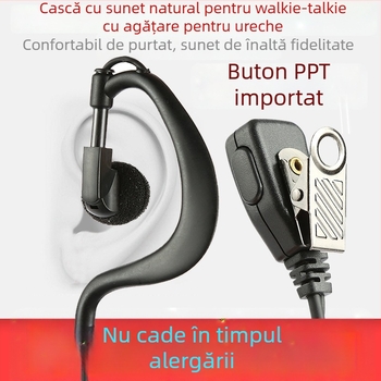 Cască interfon Qixing pentru radiocomunicatii, cu reducere a zgomotului, 32 Ω, fără baterie, anti-interferență, rază peste 50 km