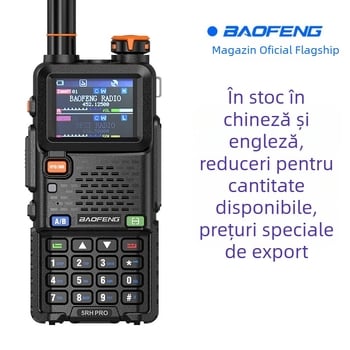 Baofeng UV-5RH PRO radioreceptor portabil cu poziționare GPS, încărcare Type-C, 10W putere, 640 canale, afișaj încorporat