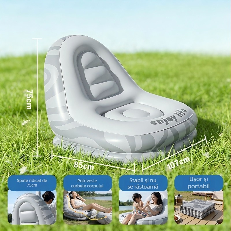 Canapea gonflabilă pentru exterior - PVC ecologic, 30 Denier, 1,55 kg, Personalizabil pentru camping