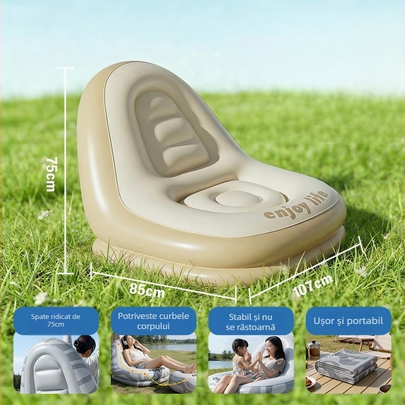 Canapea gonflabilă pentru exterior - PVC ecologic, 30 Denier, 1,55 kg, Personalizabil pentru camping