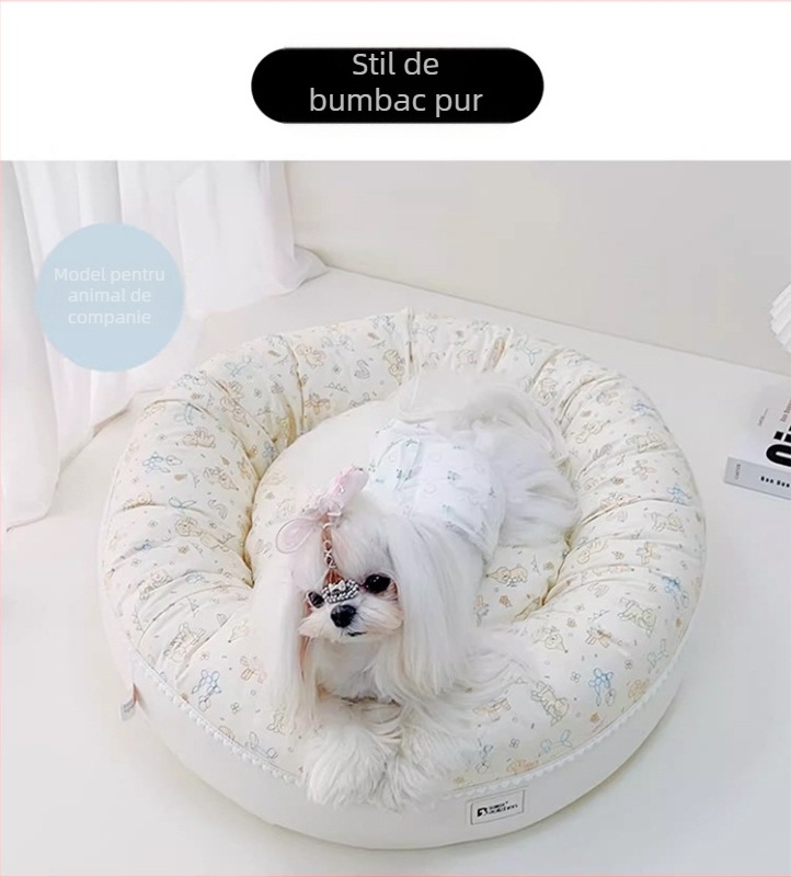 Polaroid cuib pentru animale de companie pentru câini – pat pentru toate anotimpurile, detașabil și lavabil, material textil