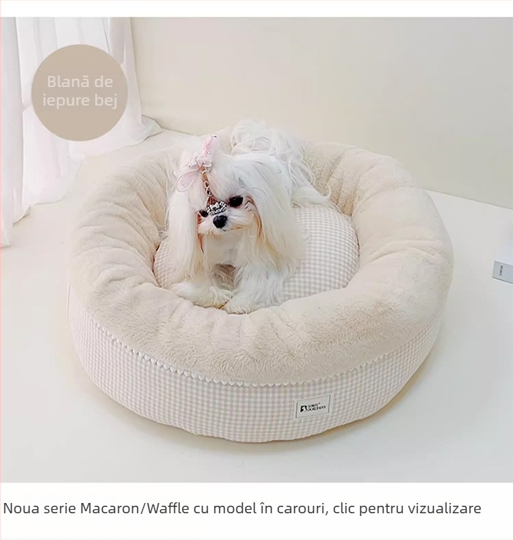 Polaroid cuib pentru animale de companie pentru câini – pat pentru toate anotimpurile, detașabil și lavabil, material textil