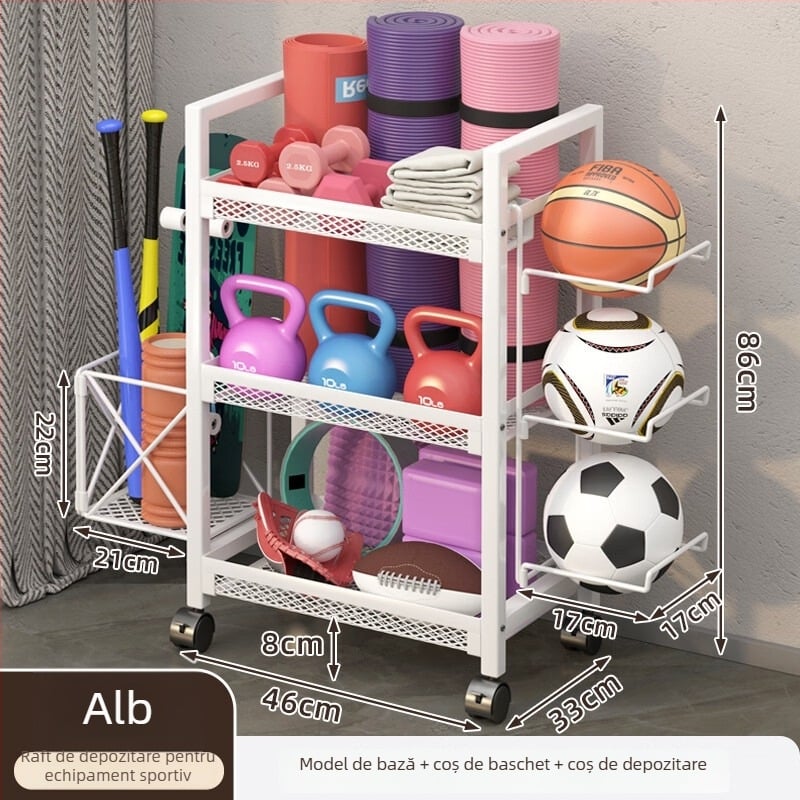 Coș de depozitare pentru echipamente fitness, model ZA, construcție din fier, stil minimalist, 1 bucată