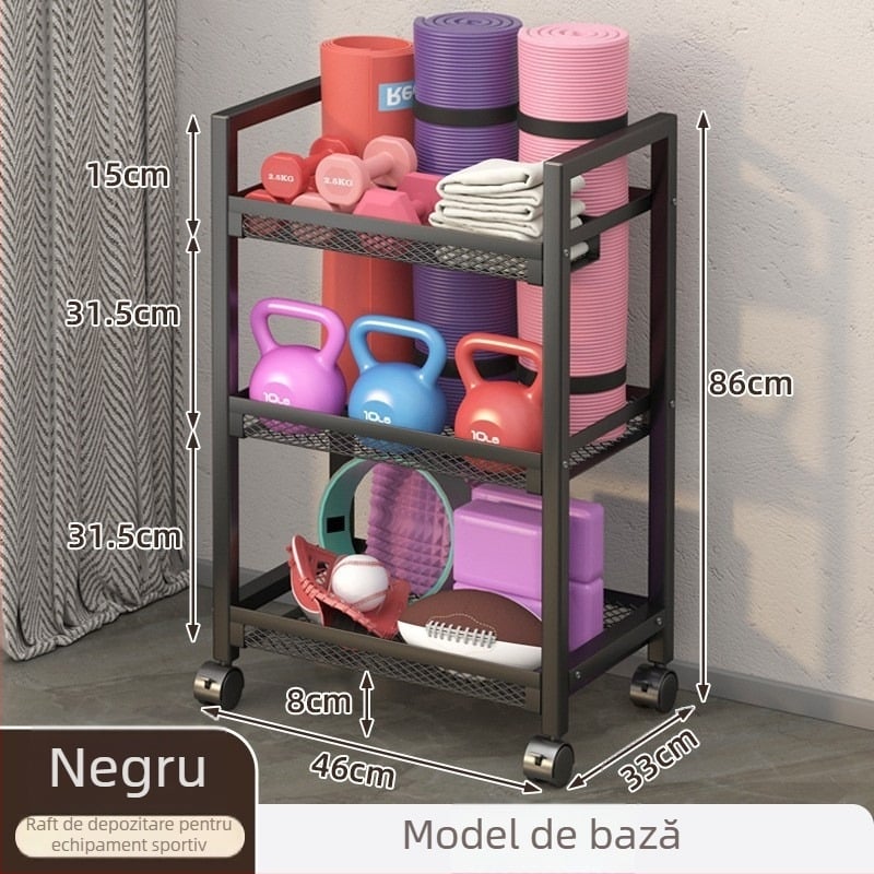 Coș de depozitare pentru echipamente fitness, model ZA, construcție din fier, stil minimalist, 1 bucată