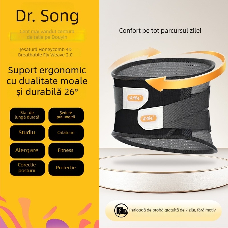 Dr. Song Curea de talie din latex — adaptare universală, potrivită pentru yoga și alergare