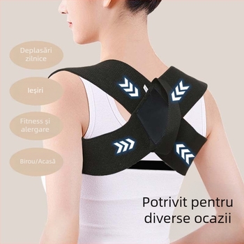 Corector de postură pentru umeri, Unisex, fibră de poliester, Model Oes curea de umăr, pentru yoga