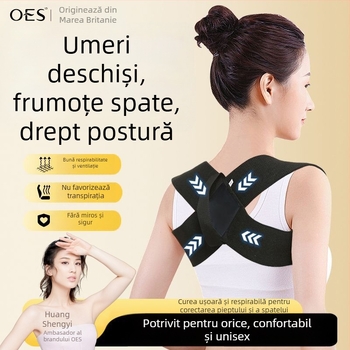 Corector de postură pentru umeri, Unisex, fibră de poliester, Model Oes curea de umăr, pentru yoga