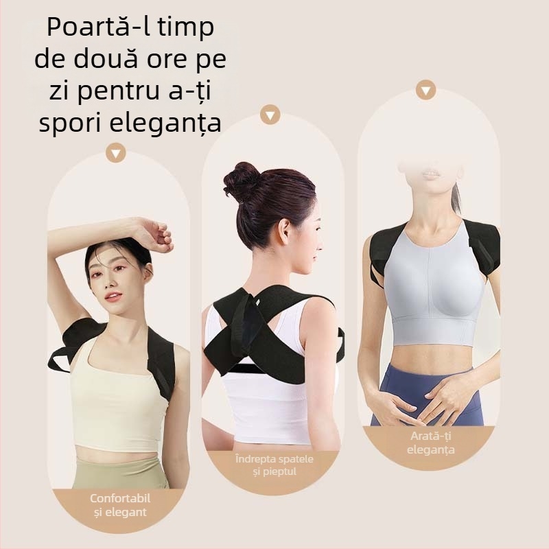 Corector de postură pentru umeri, Unisex, fibră de poliester, Model Oes curea de umăr, pentru yoga