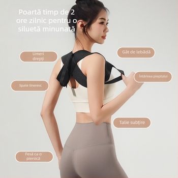 Centură de antrenament pentru umeri cu spate deschis, poliester, protecție pentru umeri, utilizare universală, pentru yoga