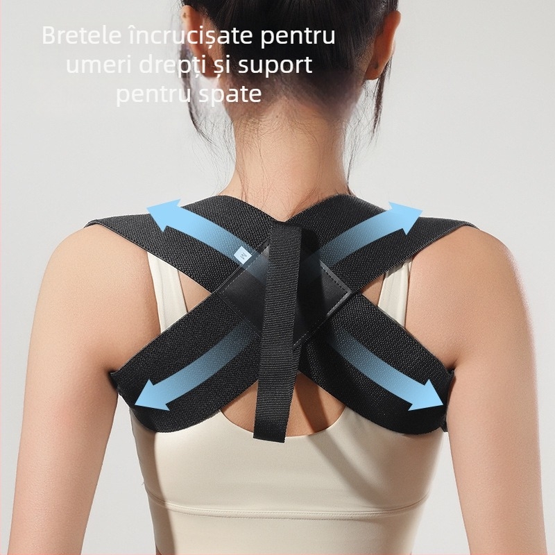 Centură de antrenament pentru umeri cu spate deschis, poliester, protecție pentru umeri, utilizare universală, pentru yoga
