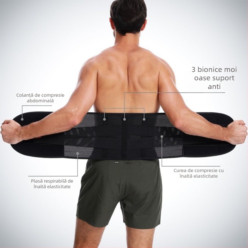Protecție talie – curea universală pentru fitness, material poliester respirabil, suport talie, modelare și fixare, pentru fizioterapie și ameliorarea durerilor de spate