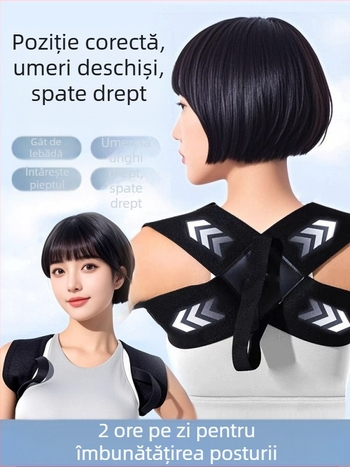 Curea pentru corectarea posturii spatelui, din fibre de poliester, protecție pentru umeri, universală, potrivită pentru yoga
