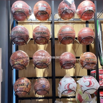 Raft pentru mingi cu afișaj unic și accesorii cu cârlig dublu pentru echipamente sportive