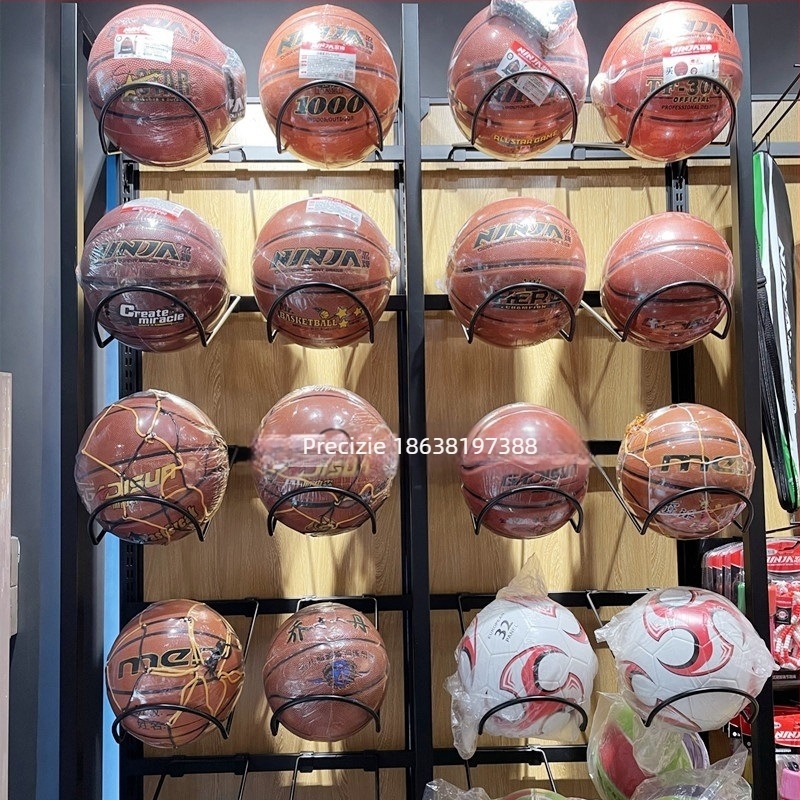 Raft pentru mingi cu afișaj unic și accesorii cu cârlig dublu pentru echipamente sportive